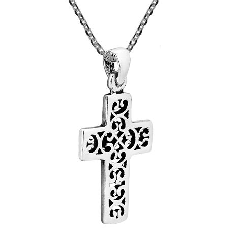 Beautifully Ornate Sterling Silver Cross Necklace