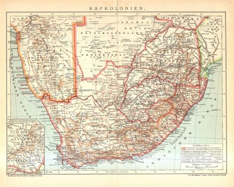 1905 Cape Colony Antique Dated Map South Africa Colonial Etsy