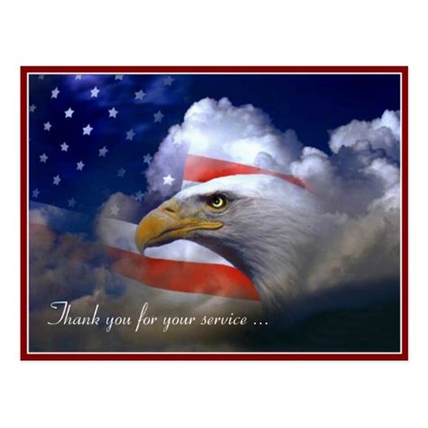 Veterans Day American Flag And Eagle Postcard