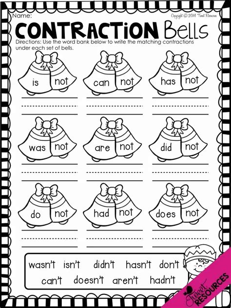 Contraction Worksheet 1st Grade