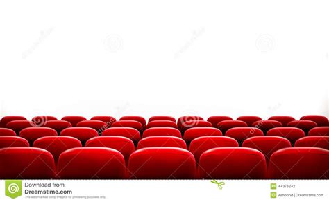 Rows Of Red Cinema Or Theater Seats Stock Vector Illustration Of