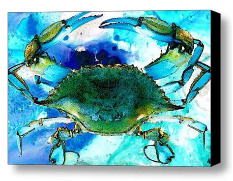Blue Crab Art Print From Painting Crabs New Orleans Seafood Etsy