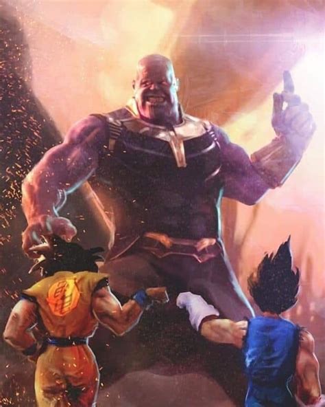 Goku And Vegeta Vs Thanos Cake Walk By Legendarysaiyangod20 On Deviantart