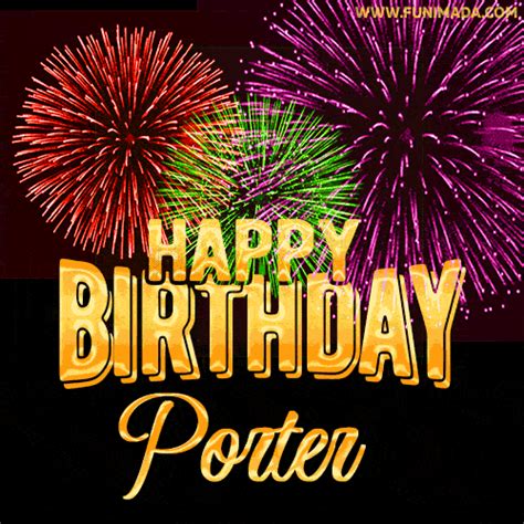 Wishing You A Happy Birthday Porter Best Fireworks  Animated