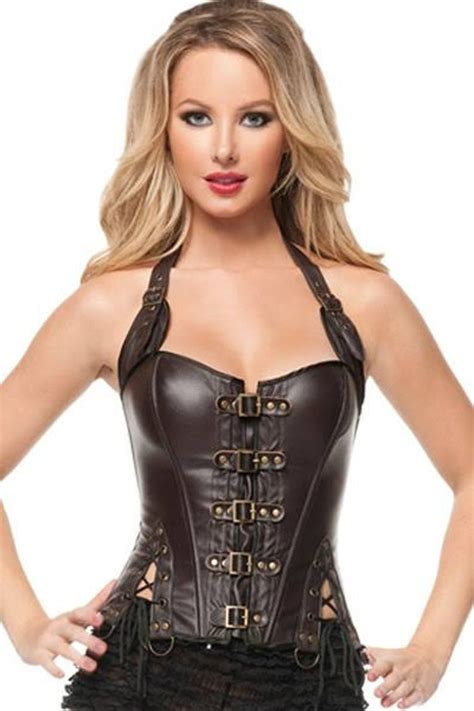 Steampunk Sexy Black Faux Leather Corset Handmade Etsy