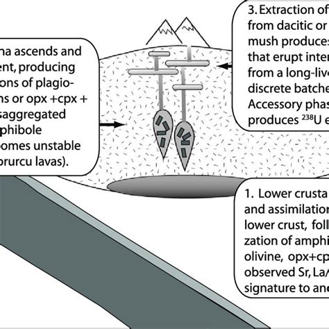 Schematic Petrogenetic Model Used To Explain The Geochemical Variation