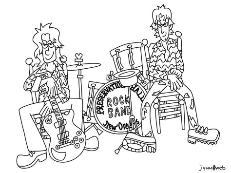 Kiss Rock Band Coloring Pages Sketch Coloring Page