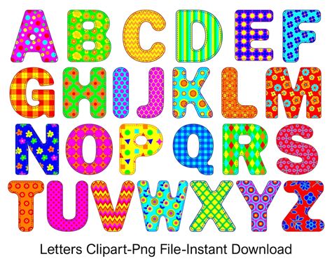 Alphabet Clipart Bunte Buchstaben Clip Art Bunte Buchstaben Etsyde