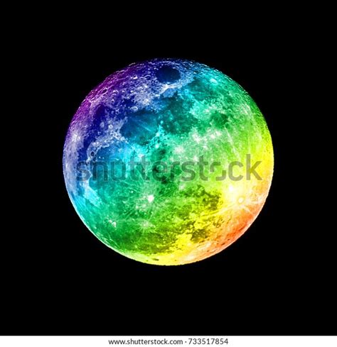 Space Planets Rainbow Full Moon Stock Photo 733517854 Shutterstock