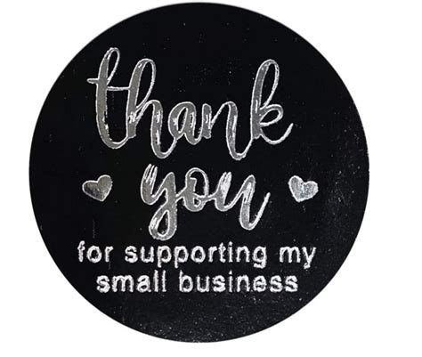40 Black Thank You For Supporting My Small Business Stickers Etsy