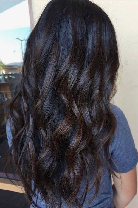 dark brunette with subtle low light bayalage fall hair highlights brown hair balayage brown