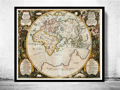 Large Scale Old Map Of The World 1875 Old Maps Of The