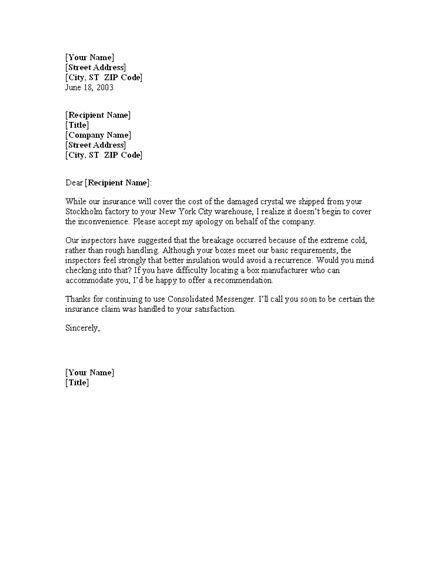 Letter of explanation for derogatory credit indicated on the. Letter offering explanation for damaged shipment for Word 2003 or newer Software - Updated March ...