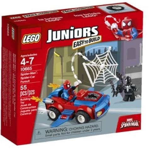 Boys Lego Ages 4 7 Spiderman Car And Figurine Of Venom New 55 Pieces