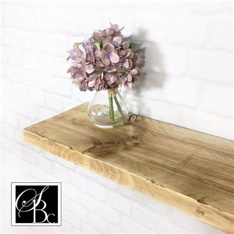 Wooden Floating Shelf Wood Reclaimed Rustic Pine Chunky Industrial Oak