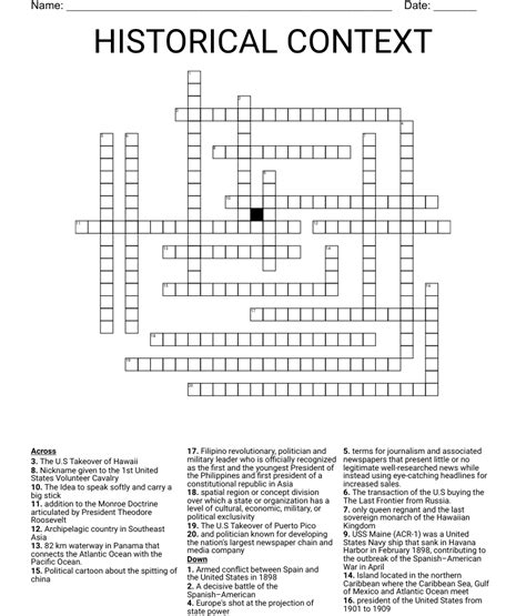 Historical Context Crossword Wordmint