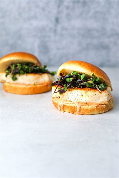 Halibut Burgers With Spicy Sriracha Aioli Recipe Sriracha Aioli