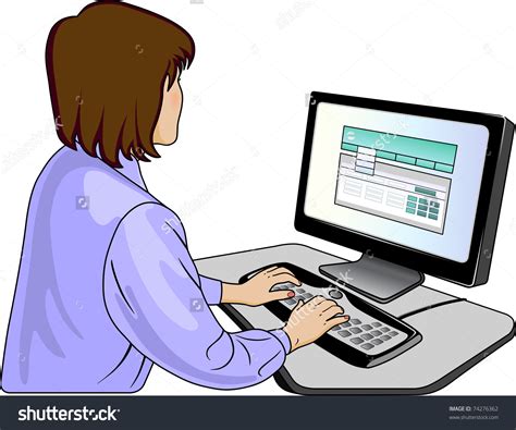 Person At Computer Clipart 101 Clip Art