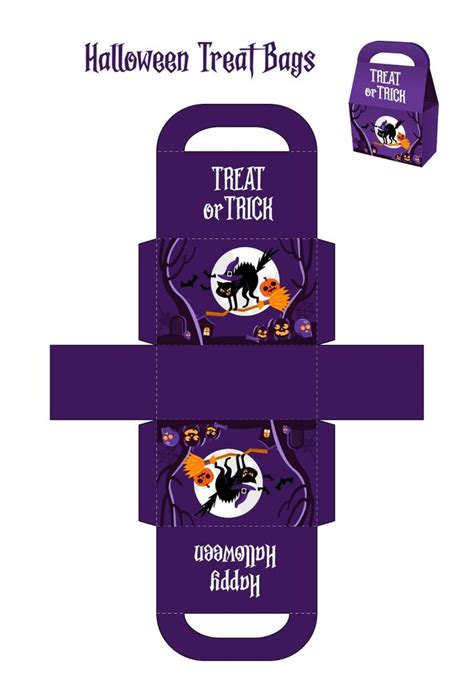 The Halloween Treat Box Is Open And Has An Image Of A Witch On It