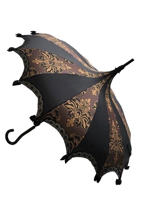 This Steampunk Or Gothic Umbrella Is Done In Our Black Satin It Has