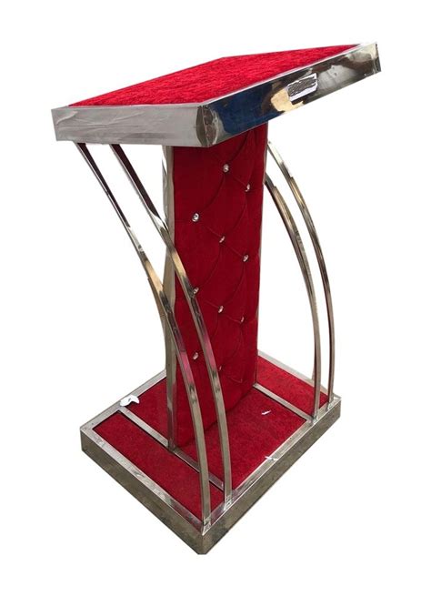 Red And Silver Metal Stainless Steel Lectern Podium For Colleges At Rs