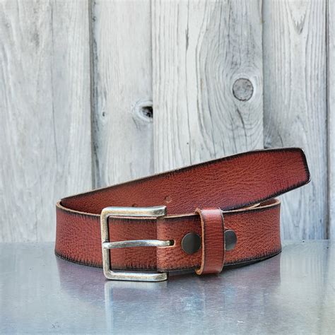 Red Belt Mens Full Grain Leather Belt Red Leather Belt Etsy