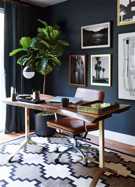 Bold Black Accent Wall Ideas Masculine Home Offices