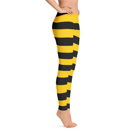 Bumble Bee Leggings Yellow Black Striped Broad Stripes I Funny Etsy