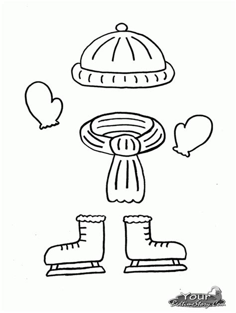 Snow Clothes Coloring Page - Coloring Home