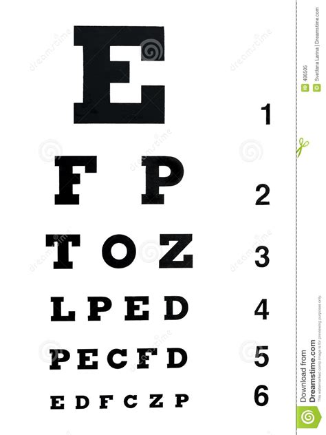 Eye Exam Chart Stock Image Image Of Ophthalmology Eyesight 486505