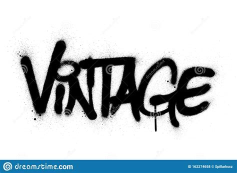 Graffiti Vintage Word Sprayed In Black Over White Stock Vector