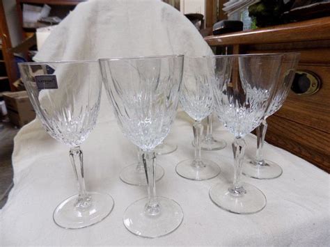 8 Cristal D Arques Luminarc~diamant Crystal Wine Glasses~stemware~vintage Darques Crystal