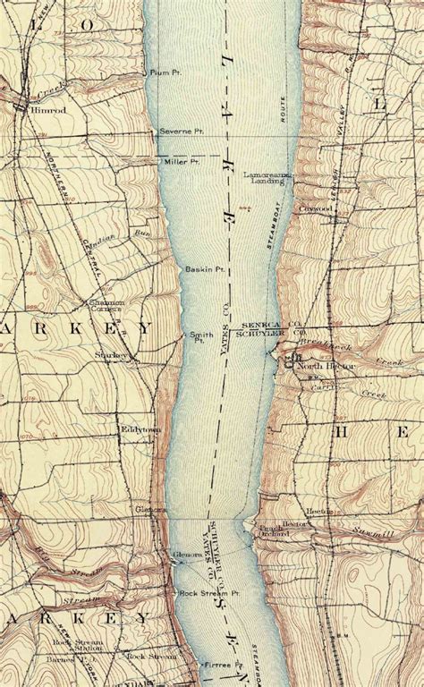 Seneca Lake 1902 Usgs Old Topographical Map Custom Composite Etsy
