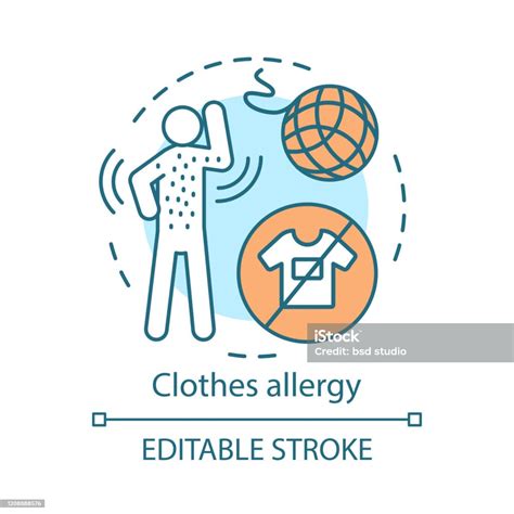 Clothes Allergy Concept Icon Textile Contact Dermatitis Idea Thin Line