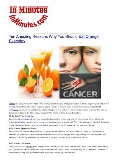 Ten Amazing Reasons Why You Should Eat Orange Everyday