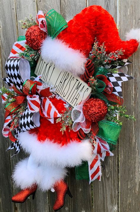 Merry Christmas Wreath Mrs Claus Wreath Christmas Wreath Santa Baby