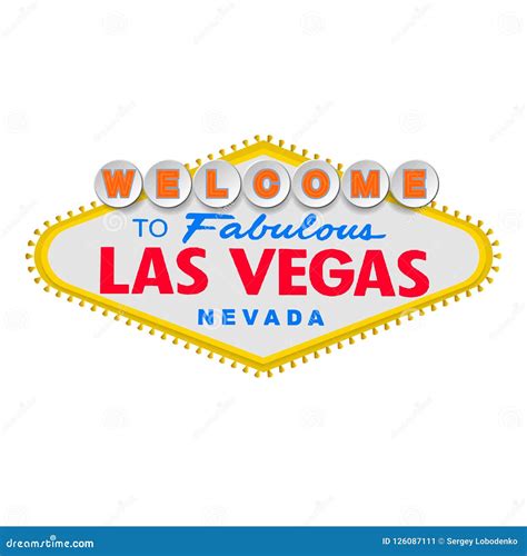 Classic Retro Welcome To Las Vegas Sign Simple Modern Flat Vector