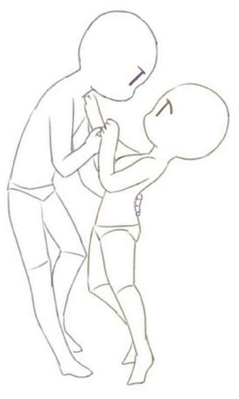 Base Para Desenho Fofa Chibi Sketch Drawing Couple Poses Chibi