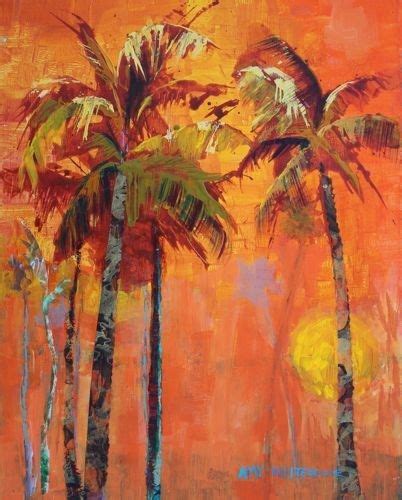 Daily Paintworks Original Fine Art © Amy Whitehouse Palm Trees