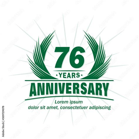 76 Years Logo Design Template 76th Anniversary Vector And Illustration Stock Vector Adobe Stock