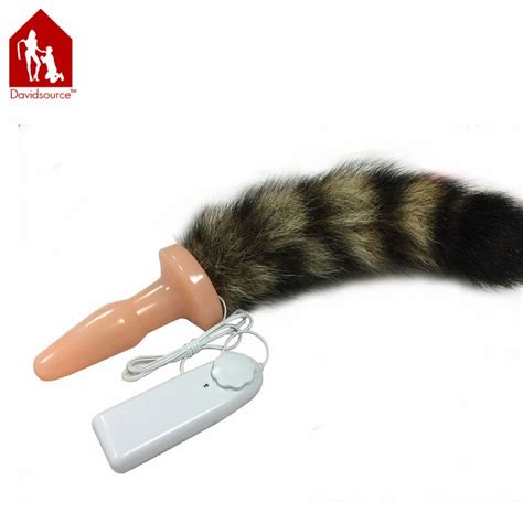 Davidsource Silicone Butt Plug With Fox Tail Remote Controlled Vibrator