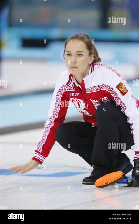 Sochi Russia 17th Feb 2014 Anna Sidorova Rus Curling Womens