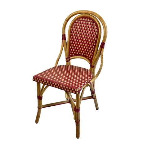 Popular for their design, beauty, and comfort. Parisian Rattan Chair - Burgundy/Cream SQ | American Country