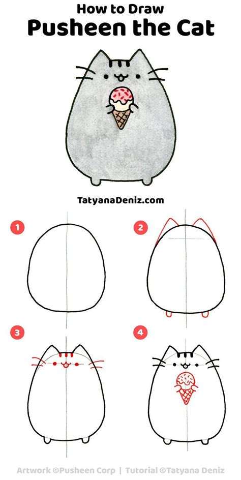 How To Draw Pusheen The Cat Step By Step Easy And Fun Drawing Tutorial
