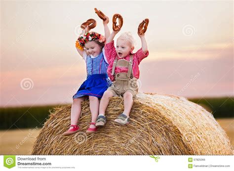 Kids Playing In Wheat Field In Germany Stock Photo Image 57825066