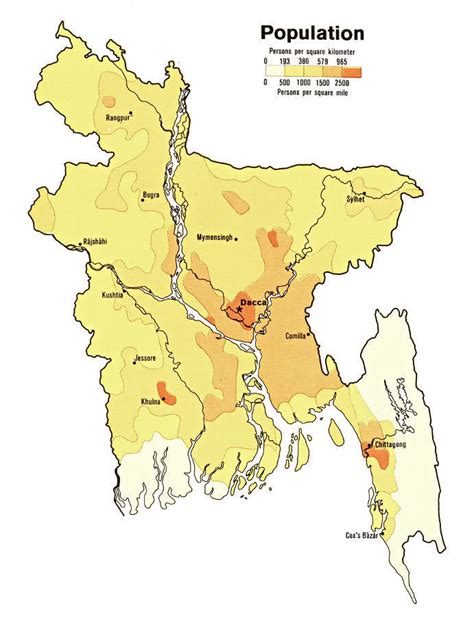 Bangladesh Population Density 1979 Geography Country Maps B