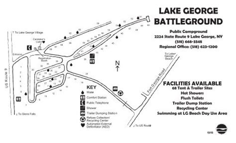 Lake George Battleground Campground Map