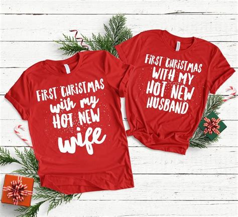 husband wife christmas matching shirt mr and mrs christmas etsy christmas shirts newlyweds