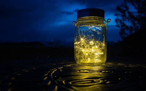 Clear Glass Jar With Lid Lamp Lights Hd Wallpaper Wallpaper Flare