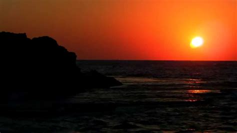 Royalty Free Stock Video Footage Of The Sunset Over Dor Beach Shot In